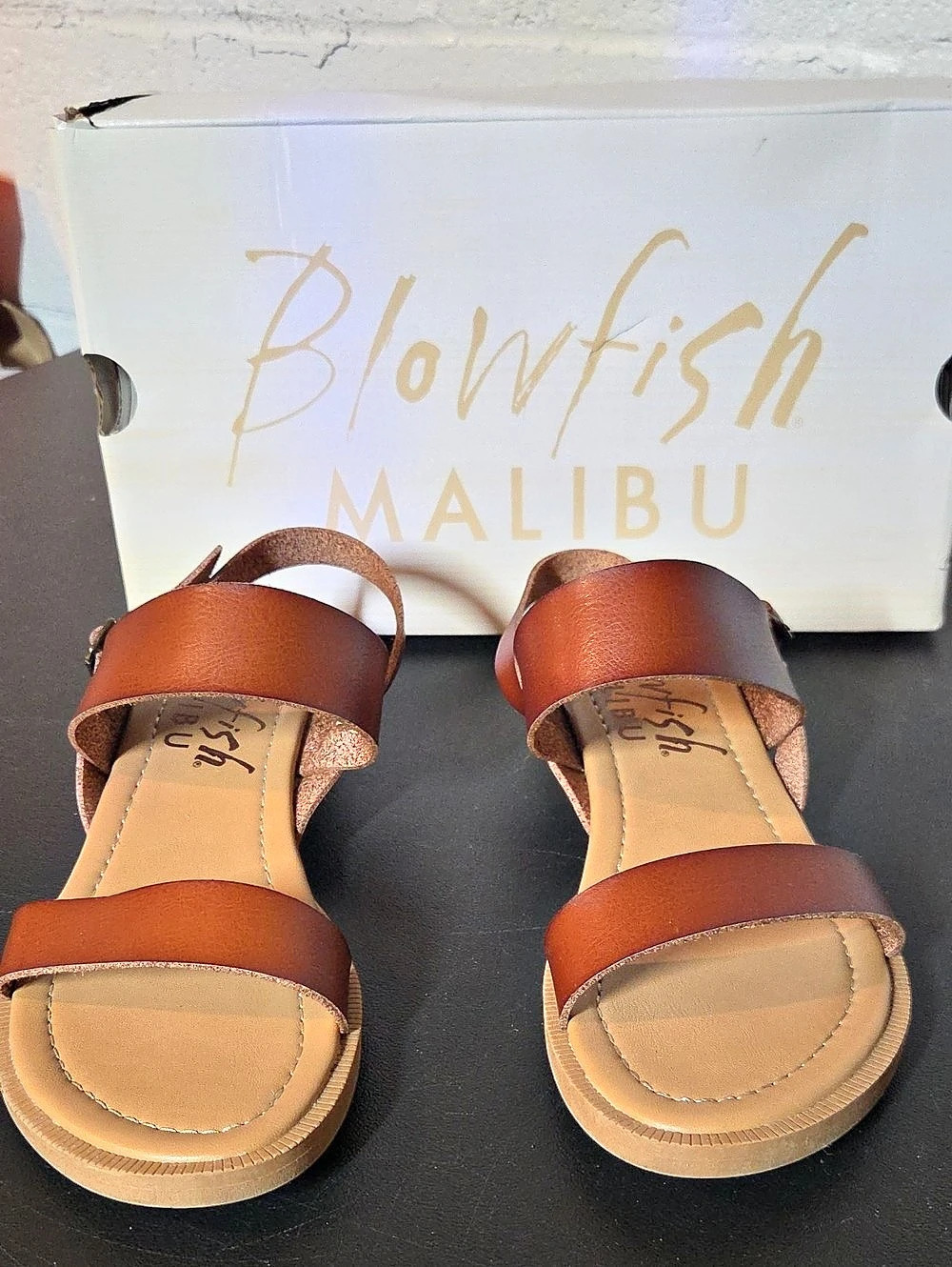 Blowfish Malibu Arcadia Leather Strappy Sandals in Brown US 9.5 M Like New